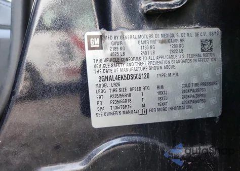 2013 Chevrolet Captiva Ltz z USA, uszkodzony, nr VIN 3GNAL4EK5DS605120